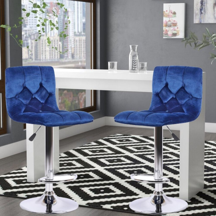 Everly Quinn Zailah Swivel Upholstered Adjustable Height Counter Stool